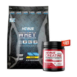 Horus Whey Protein Concentrate Banana Flavor 4 KG ( 103 SERVING )
