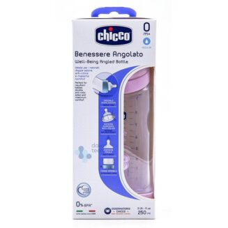Chicco Angled Bottle Pink For New Born Baby 0M+ (250Ml)