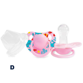 Optimal Round Nipple Silicone Pacifier 6+ BLUE , PINK , PURPLE