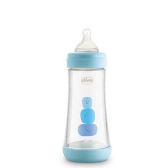 Chicco Perfect 5 Fast-Flow Bottle (Blue) 2M+, 240Ml