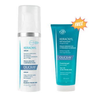 Ducray Keracnyl Anti Blemish Serum 30Ml + Ducray Keracnyl Foaming Gel Free