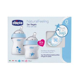 Chicco First Gift Set 0M+ Blue (150ML+250ML+Soother)
