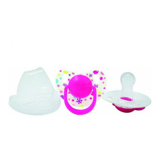 Optimal Round Nipple Silicone Pacifier 0+ Blue / Pink / Purple